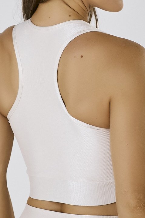 top de acedamia fitness feminino na cor off white alta compressao poiamida com bojo epulari 9