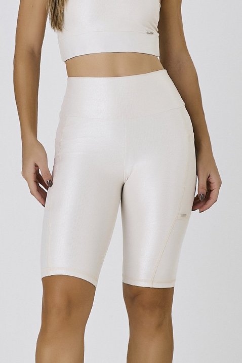 short bermuda biker na cor off white poliamida shine epulari 4