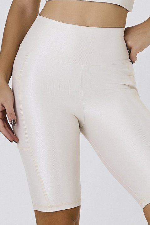 short bermuda biker na cor off white poliamida shine epulari 5