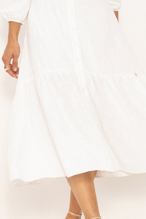 vestido chemise midi com flores emborrachadas off white suzana lekazis 2