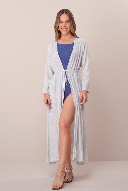 Saída de Praia Azul Maxi Midi na Viscose Marina Tatá Martello