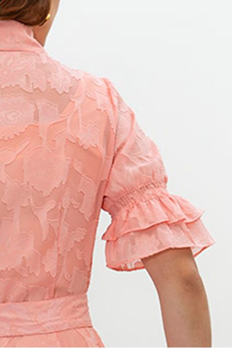 chemisie coral longo com faixa 8