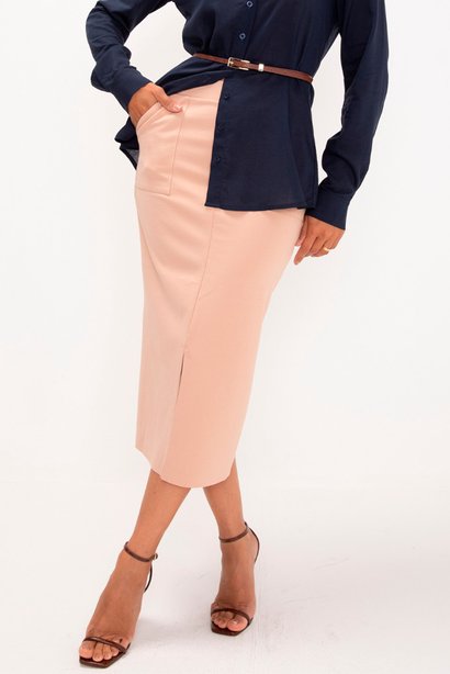 saia midi basic com bolso nude emilly lekazis 5