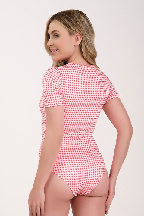 body feminino de moda praia com estampa vichy e bojo removivel epulari 10
