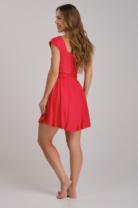 short saia vermelho moda praia modesta em poliamida epulari 10