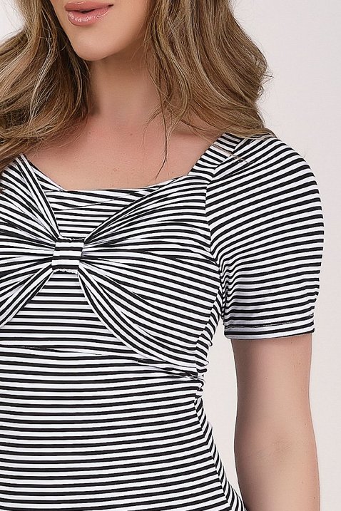 maio feminino listrado preto e branco poliamida com bojo removivel epulari 6