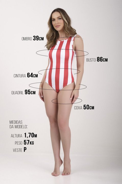 maio feminino regata com listras vermelho e branco com forro e bojo removivel epulari 8