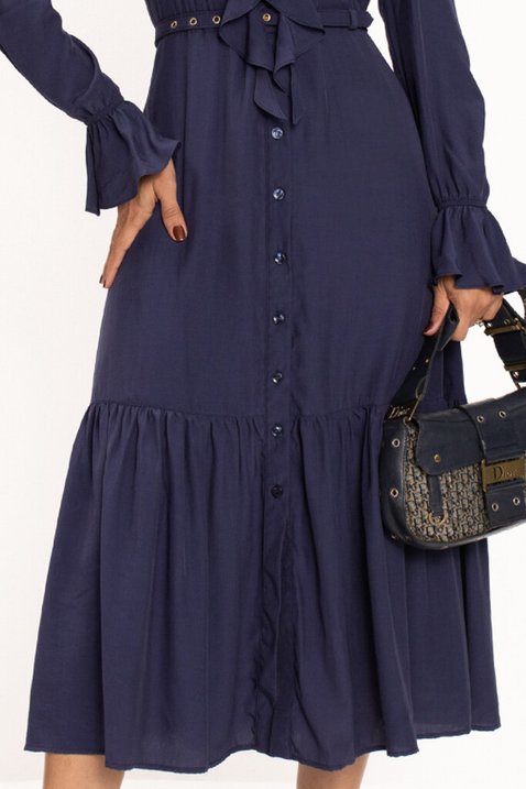 vestido chemise midi de viscose marinho glaucia lekazis 3