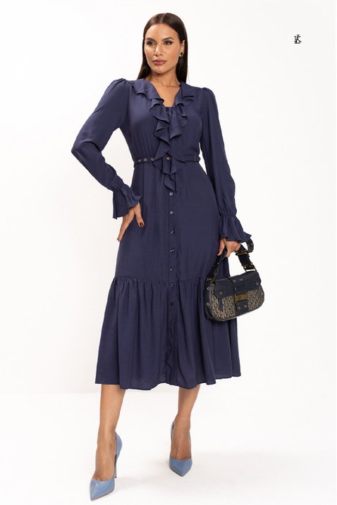 vestido chemise midi de viscose marinho glaucia lekazis 5