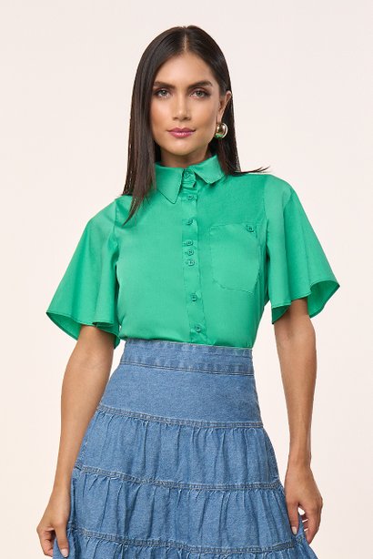 Camisa de Tricoline Verde Titanium Jeans
