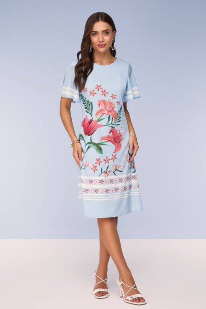 Vestido T-shirt Dress de Crepe Estampa Exclusiva Titanium Jeans