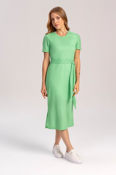 Vestido de Malha Verde Com Faixa Para Amarração Laura Rosa