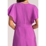 vestido evase alfaiataria de viscose roxo com faixa para amarracao laura rosa 2
