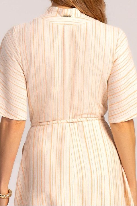 vestido evase listrado com botoes e cordao para amarracao laura rosa 3