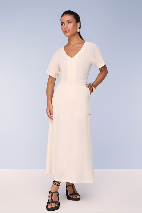 saia midi gode de malha natural titanium jeans 5