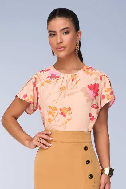 Blusa de Crepe Estampa Exclusiva Titanium Jeans