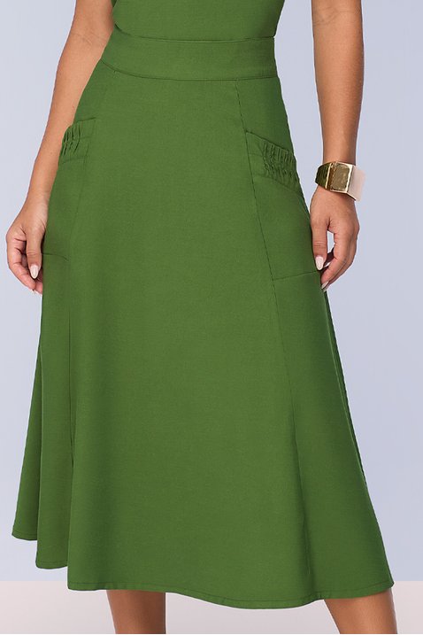 saia gode de alfaiataria com viscose verde titanium jeans 4