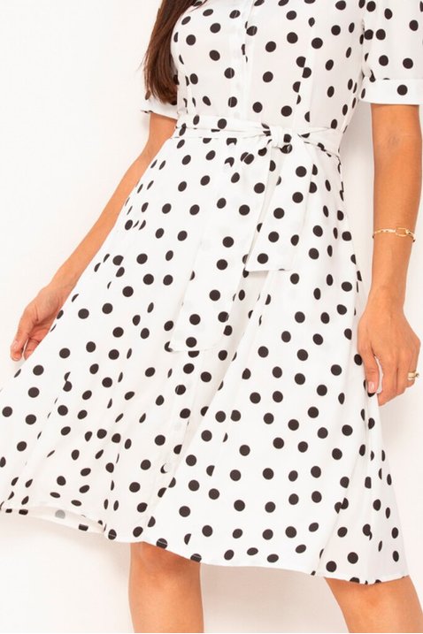 vestido classico em soft de poas branco e preto elica lekazis 4