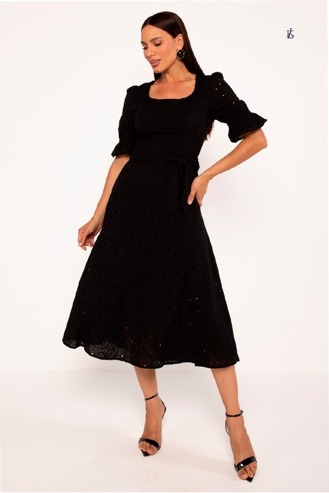 vestido maxi midi laise floral preto nicoly lekazis 6