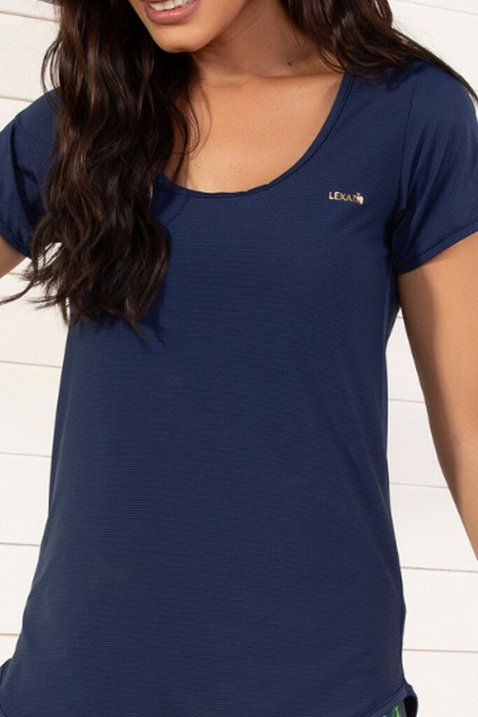 t shirt fitness alongada manga curta marinho copacabana lekazis 3