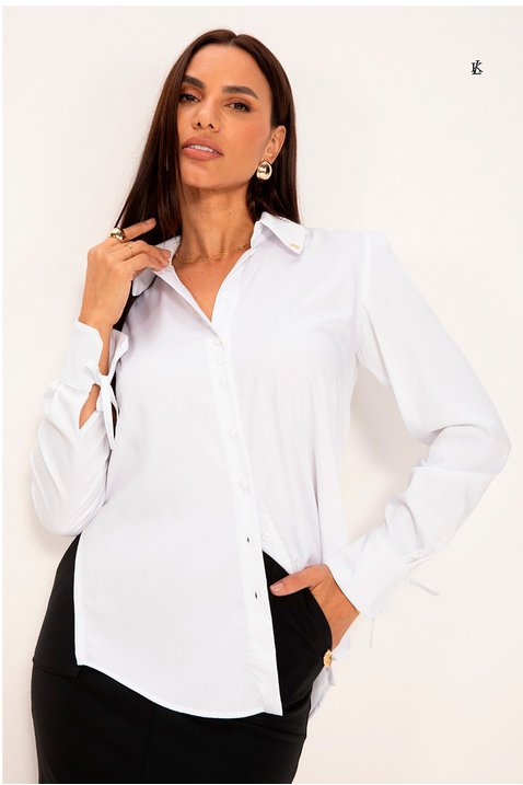 camisa branca feminina alongada em fibra de bambu lilica lekazis 6