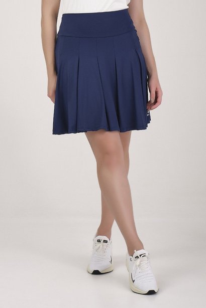 Short Saia Azul Marinho Pregas Tenista Padel Poliamida Epulari