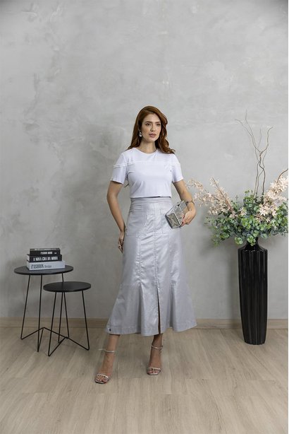 Saia Prata Maxi Luciana Pais