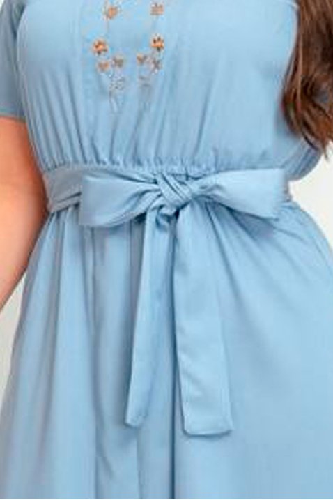 vestido longuete jeans leve claro bordado bella boni 6