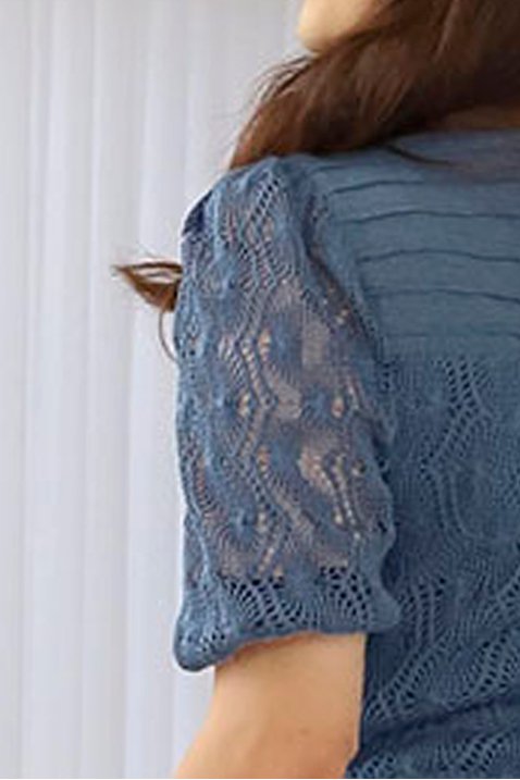 vestido azul jeans longo em renda kauly 4