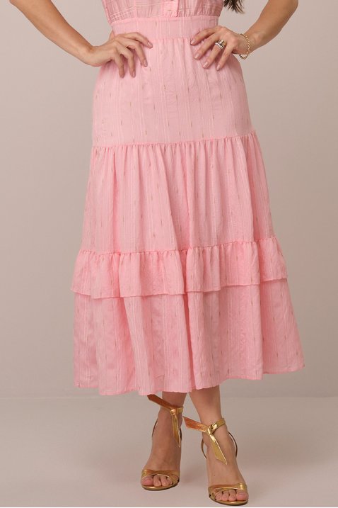 vestido rosa maxi midi na viscose com brilho lurex marieva tata martello 6