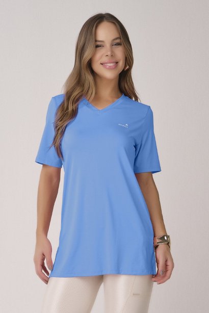 Camiseta Tapa Bumbum Azul Celeste Poliamida Proteção UV Epulari