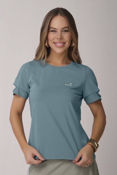 T-Shirt Feminina Academia Verde Oliva Poliamida Proteção UV Epulari